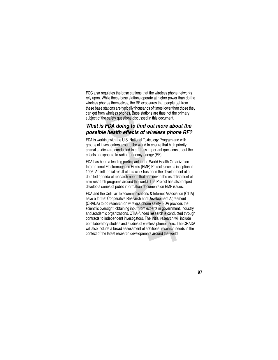 Dra f t | Motorola V600 GSM R3.6 User Manual | Page 98 / 121