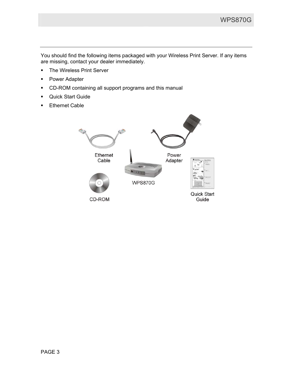 Package contents | Motorola WPS870G User Manual | Page 10 / 115