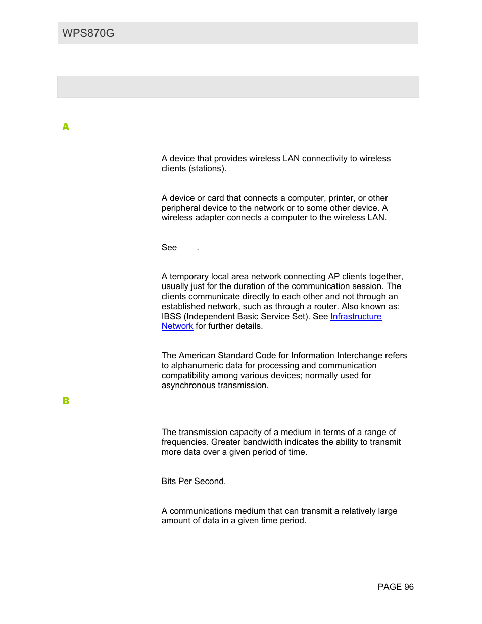 Glossary | Motorola WPS870G User Manual | Page 103 / 115