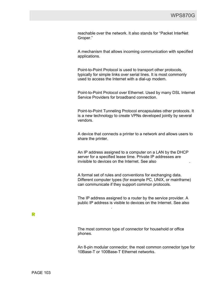 Motorola WPS870G User Manual | Page 110 / 115