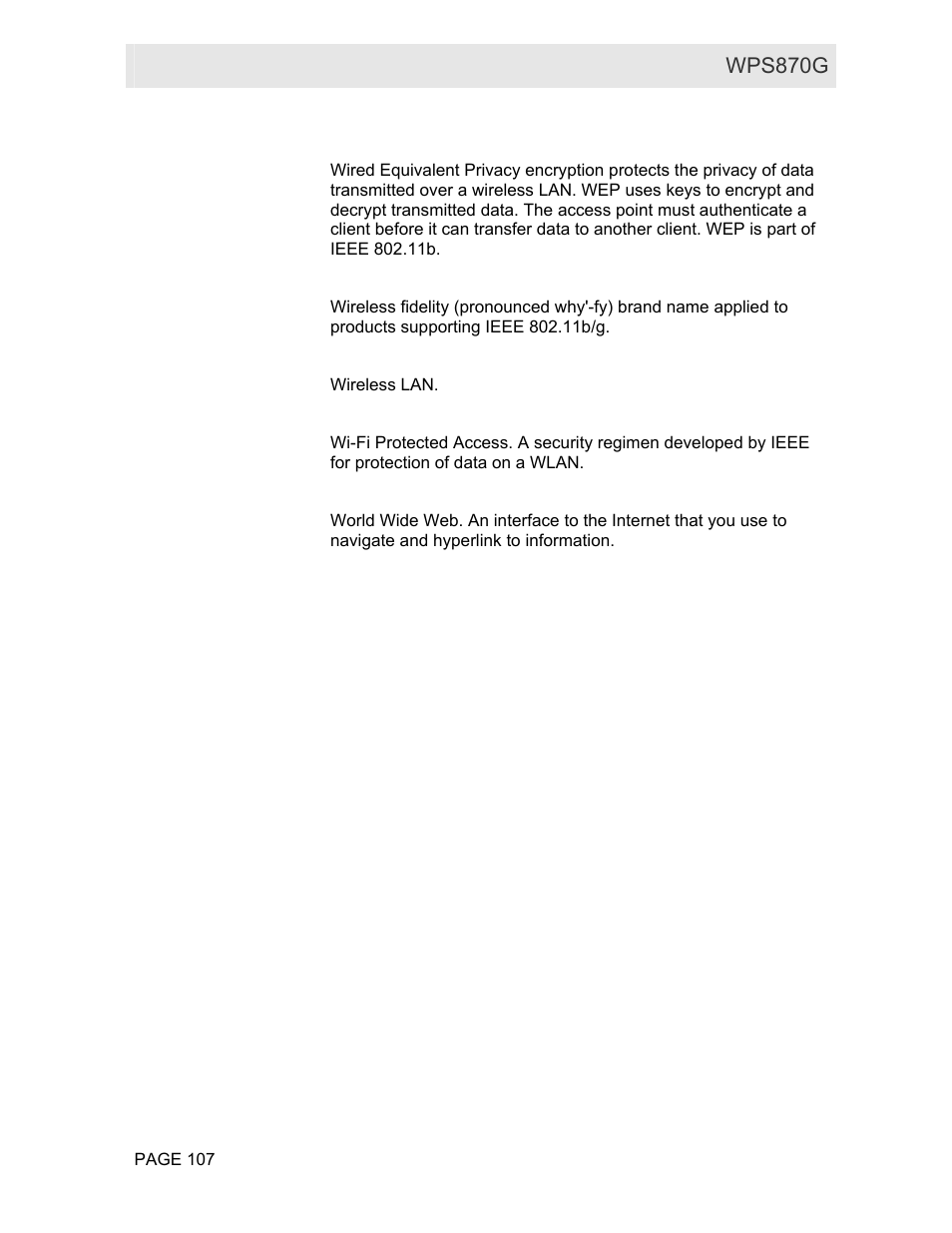 Motorola WPS870G User Manual | Page 114 / 115