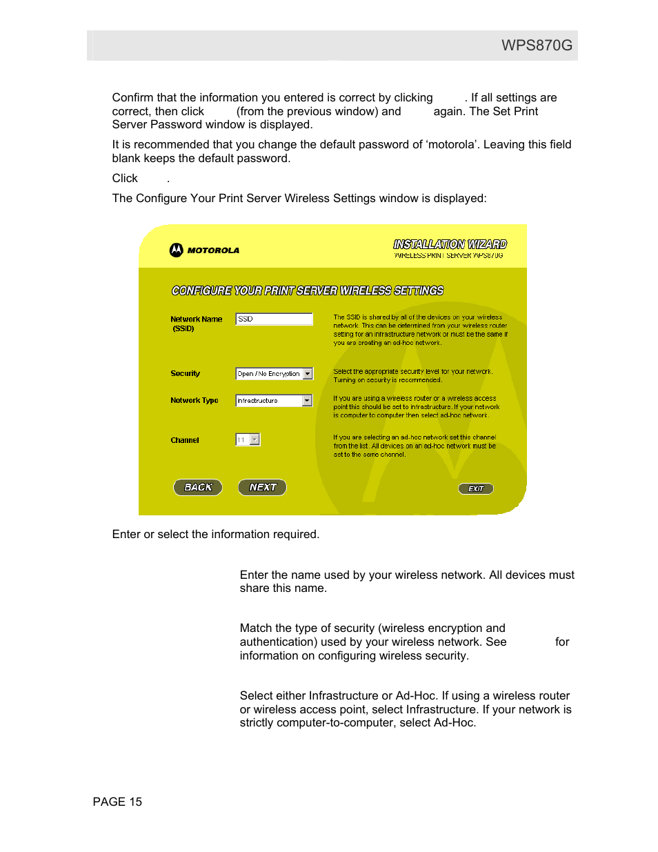 Motorola WPS870G User Manual | Page 22 / 115