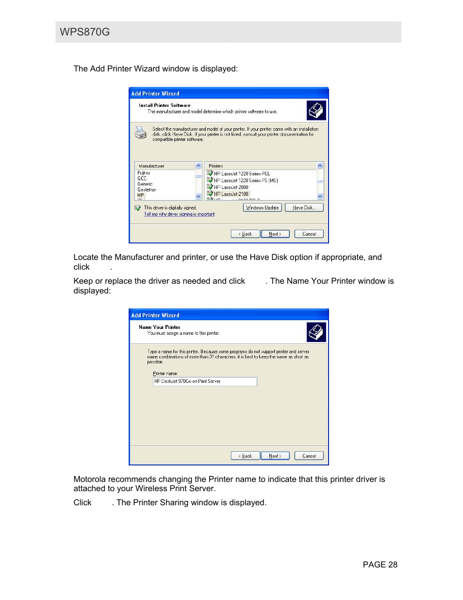 Motorola WPS870G User Manual | Page 35 / 115