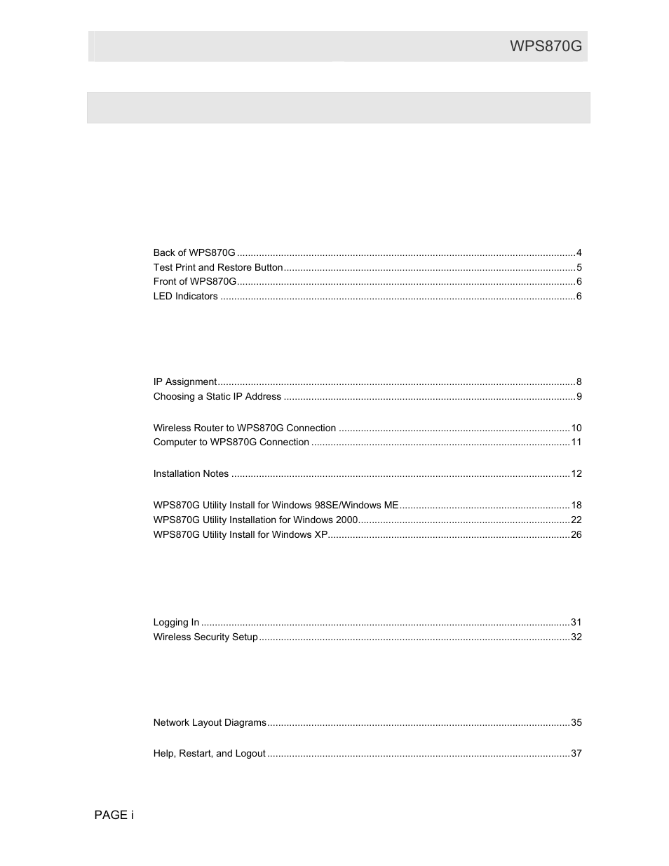 Motorola WPS870G User Manual | Page 5 / 115
