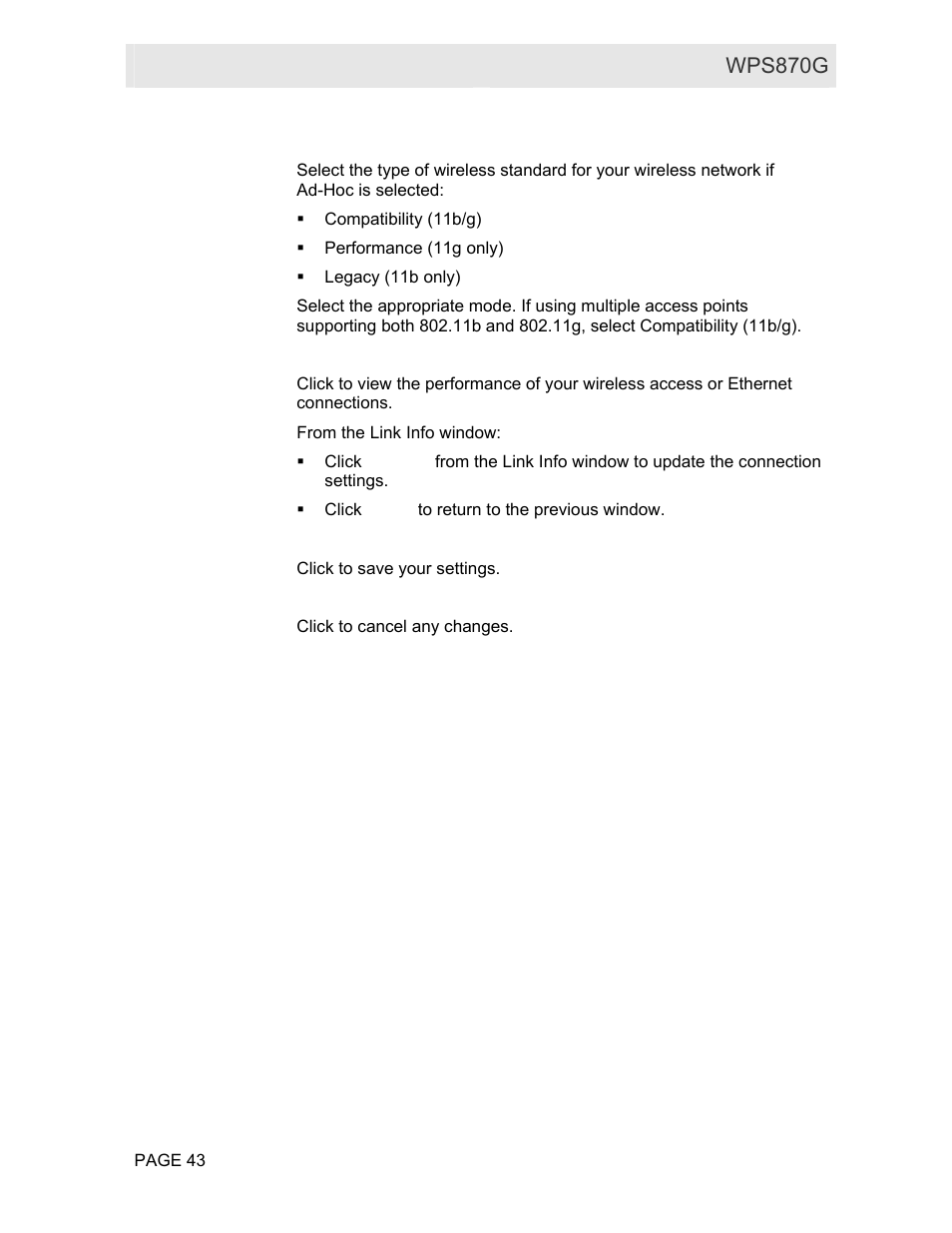 User guide wps870g | Motorola WPS870G User Manual | Page 50 / 115