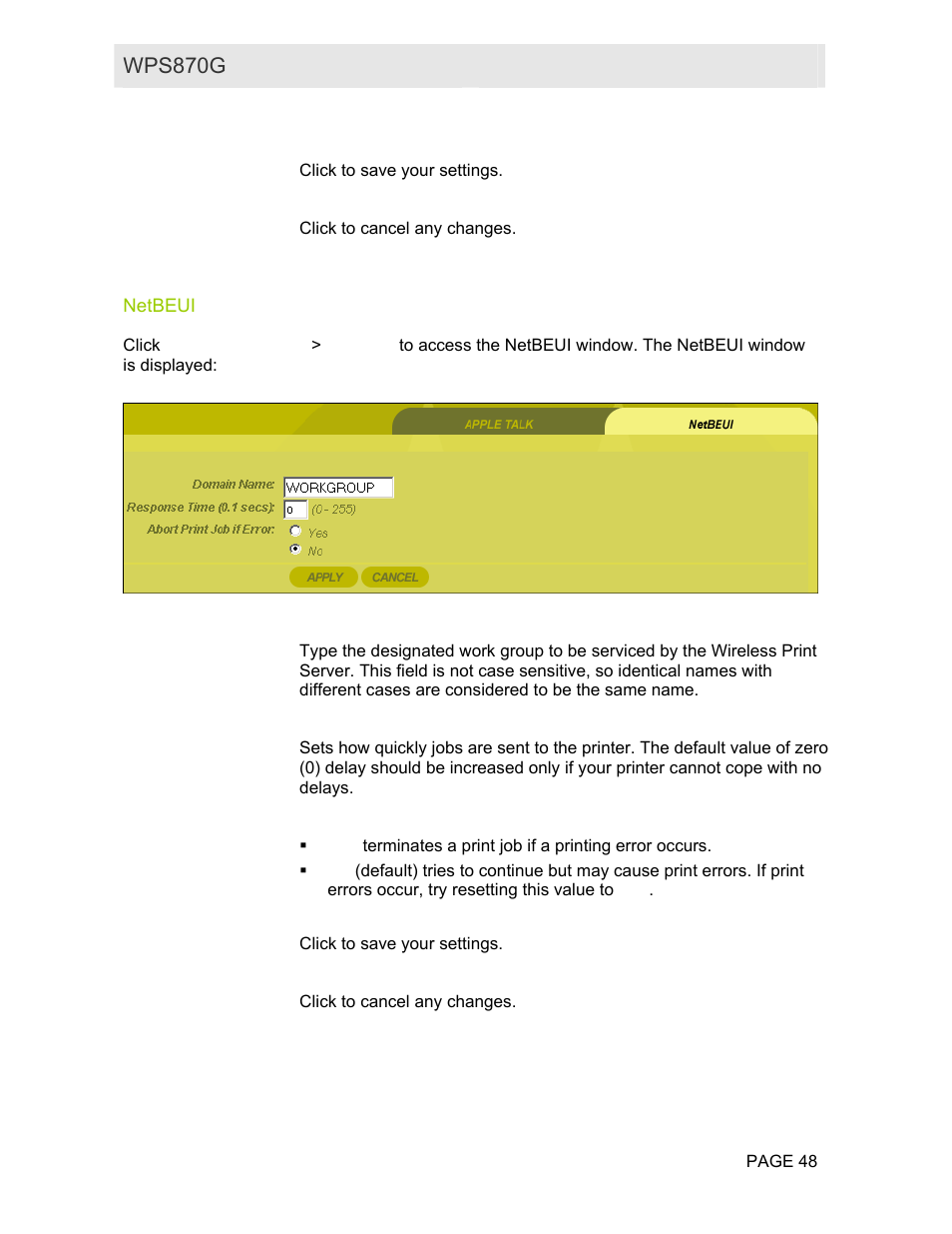 Netbeui, Wps870g user guide | Motorola WPS870G User Manual | Page 55 / 115