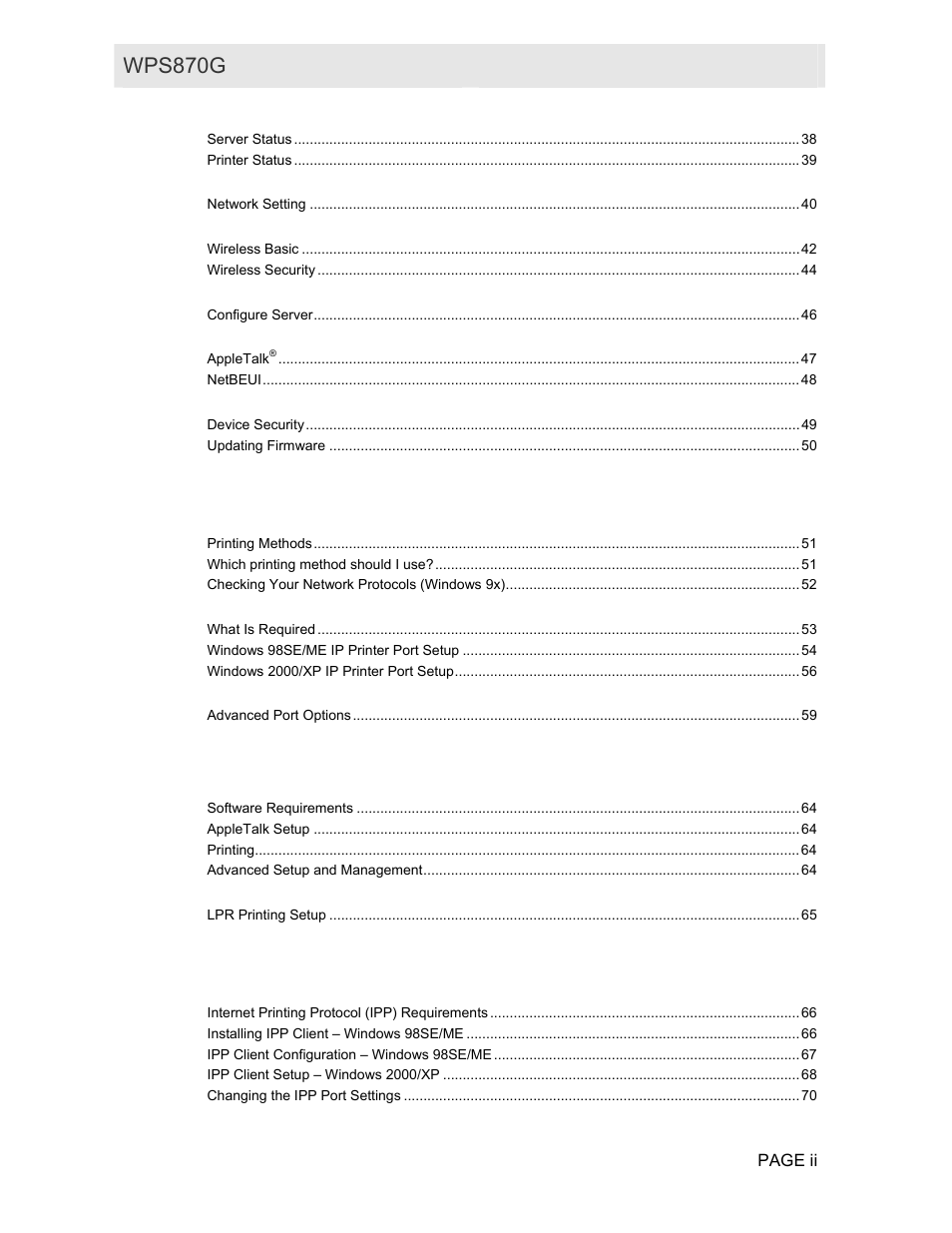 Wps870g user guide | Motorola WPS870G User Manual | Page 6 / 115
