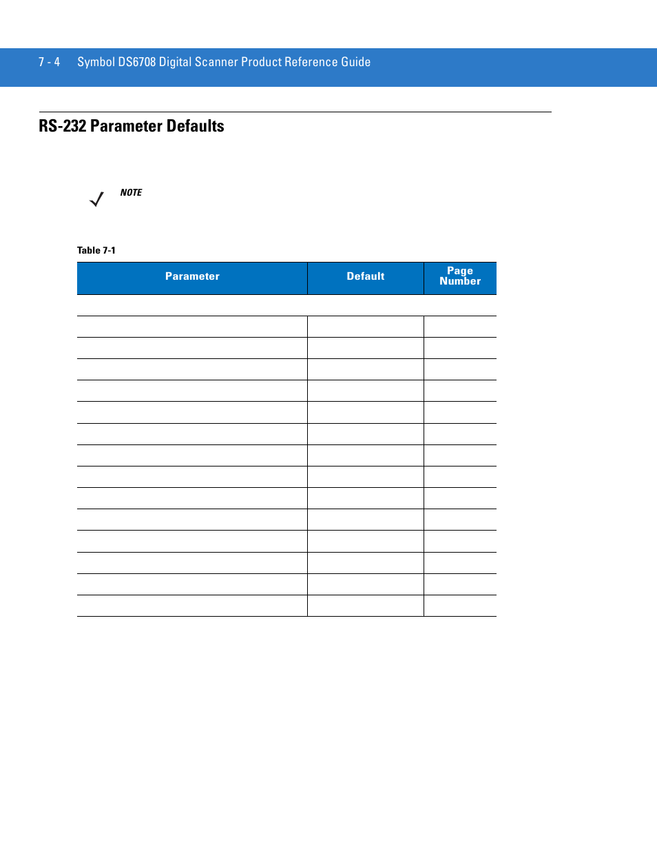 Rs-232 parameter defaults, Rs-232 parameter defaults -4 | Motorola DIGITAL DS6708 User Manual | Page 102 / 458