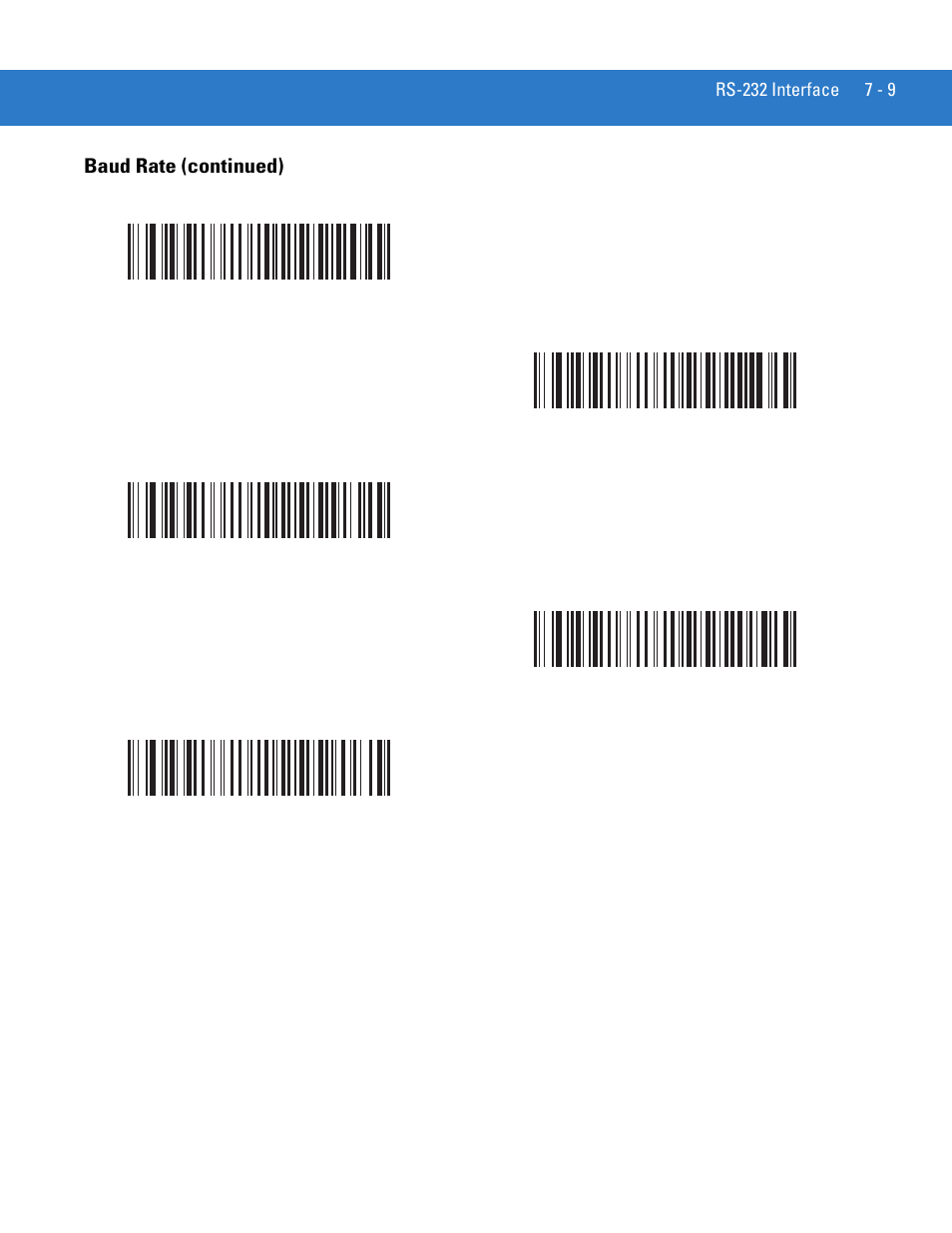 Baud rate (continued) | Motorola DIGITAL DS6708 User Manual | Page 107 / 458