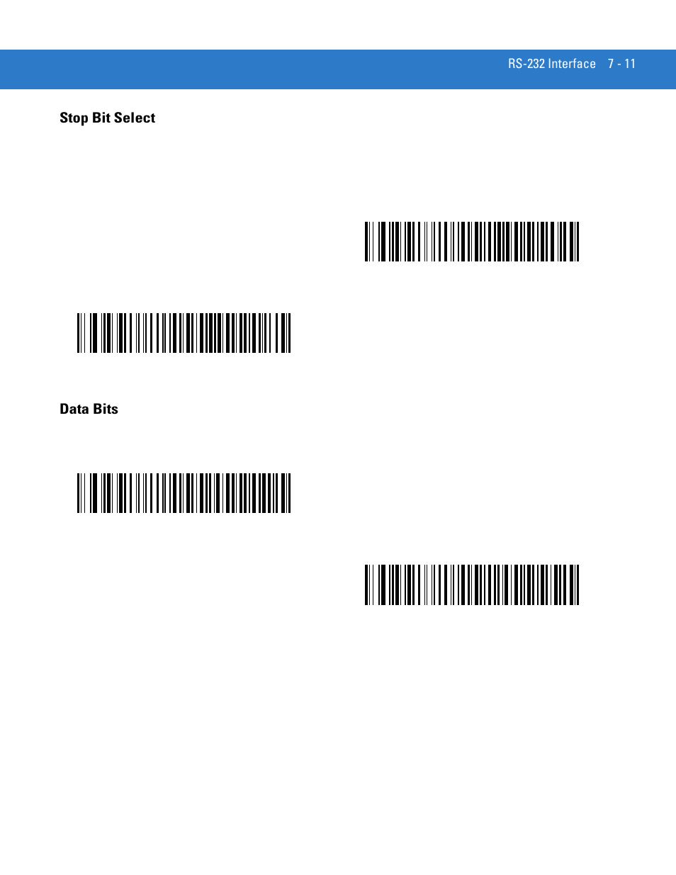 Stop bit select, Data bits, Stop bit select -11 data bits -11 | Motorola DIGITAL DS6708 User Manual | Page 109 / 458