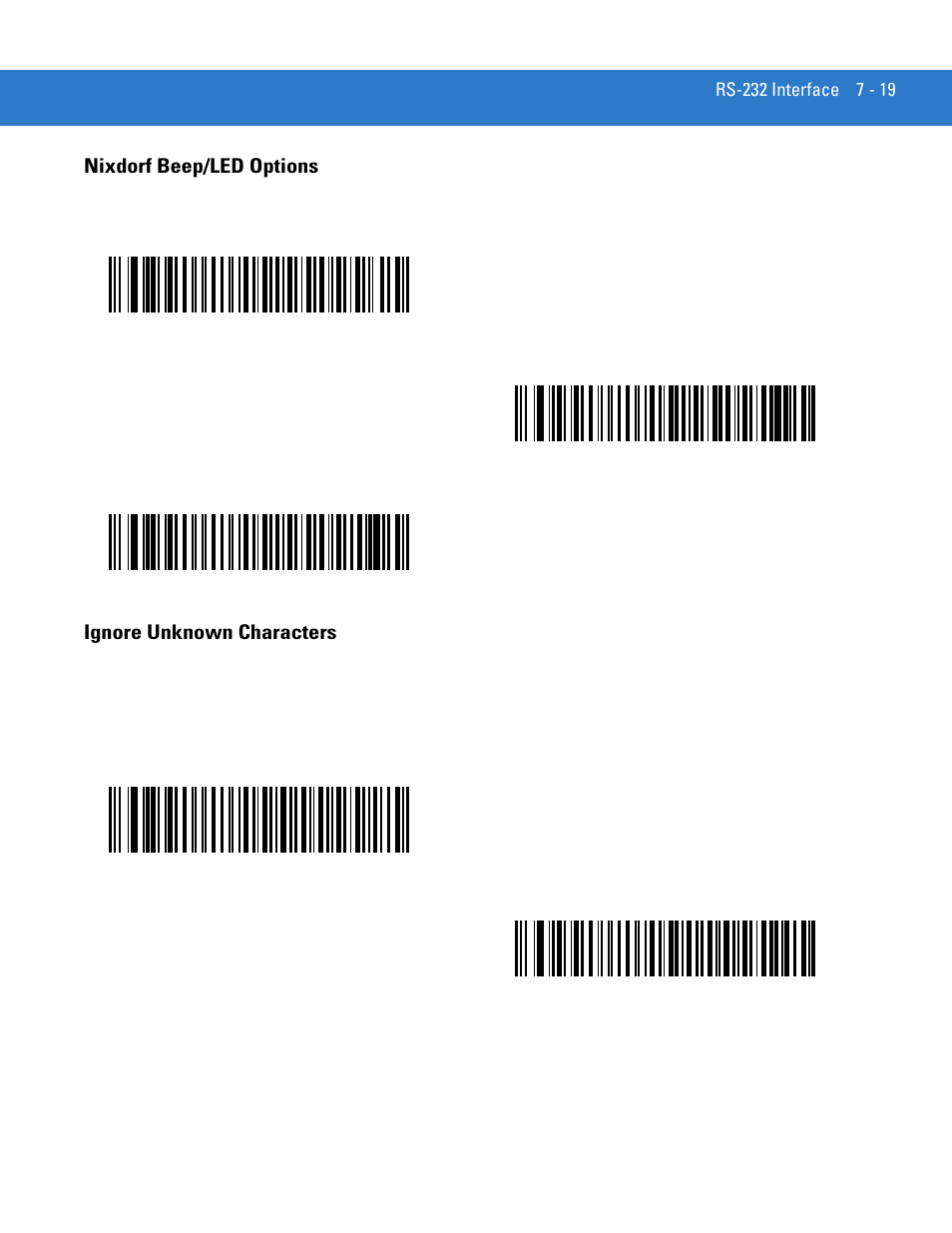 Nixdorf beep/led options, Ignore unknown characters | Motorola DIGITAL DS6708 User Manual | Page 117 / 458