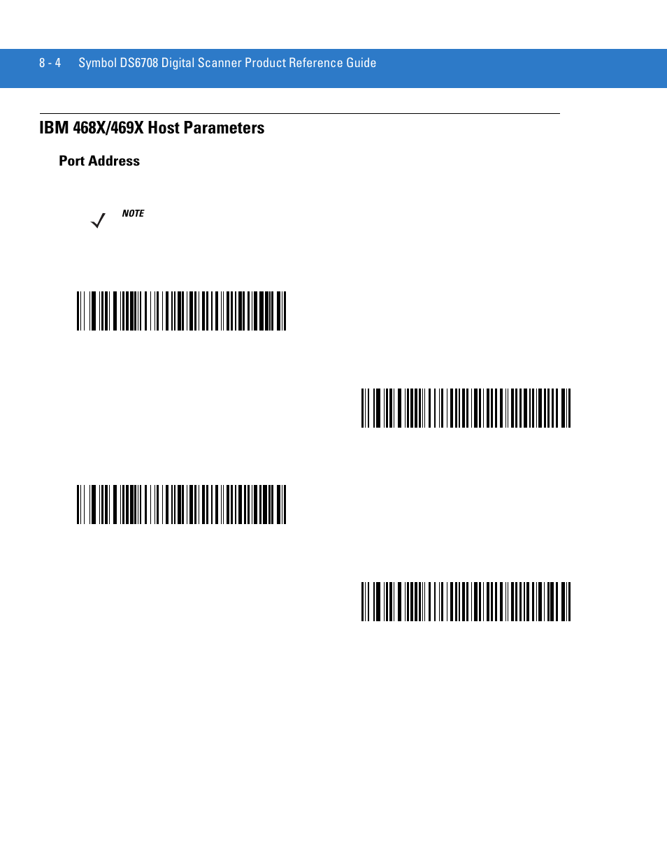 Ibm 468x/469x host parameters, Port address, Ibm 468x/469x host parameters -4 | Port address -4 | Motorola DIGITAL DS6708 User Manual | Page 126 / 458