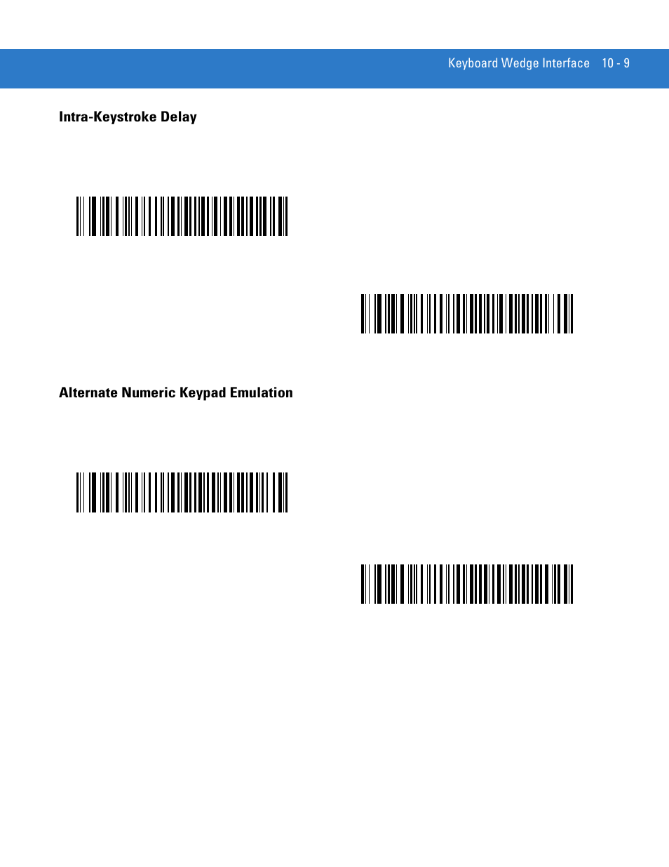 Intra-keystroke delay, Alternate numeric keypad emulation, Alternate | Motorola DIGITAL DS6708 User Manual | Page 147 / 458