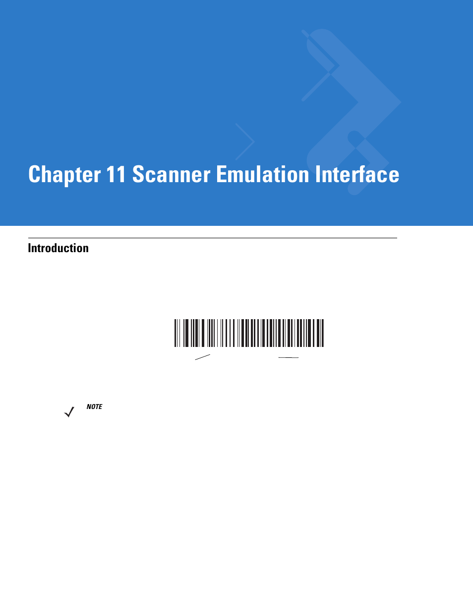 Scanner emulation interface, Introduction, Chapter 11: scanner emulation interface | Introduction -1, Chapter 11, scanner emulation interface, Chapter 11 scanner emulation interface | Motorola DIGITAL DS6708 User Manual | Page 163 / 458