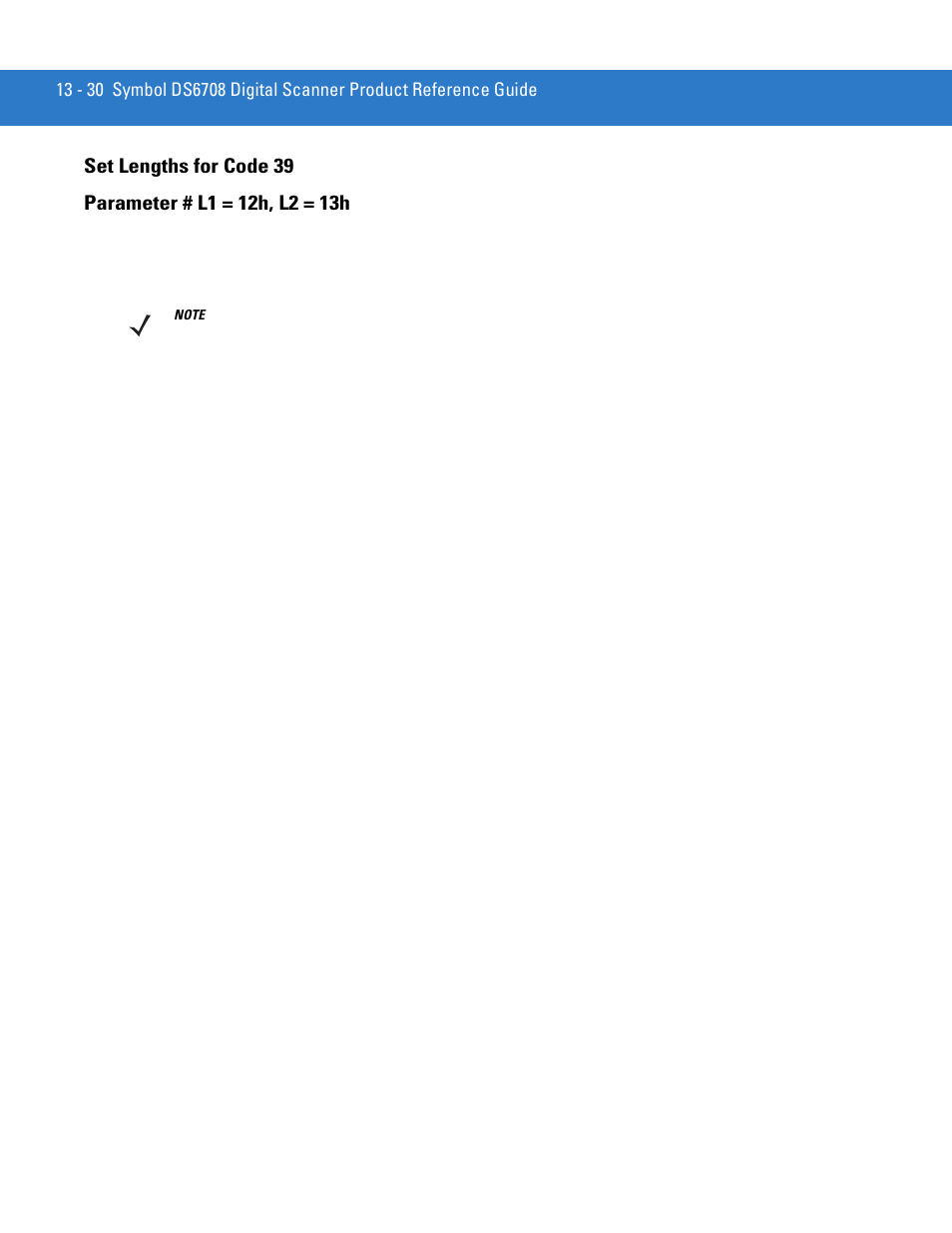 Set lengths for code 39, Set lengths for code 39 -30 | Motorola DIGITAL DS6708 User Manual | Page 206 / 458