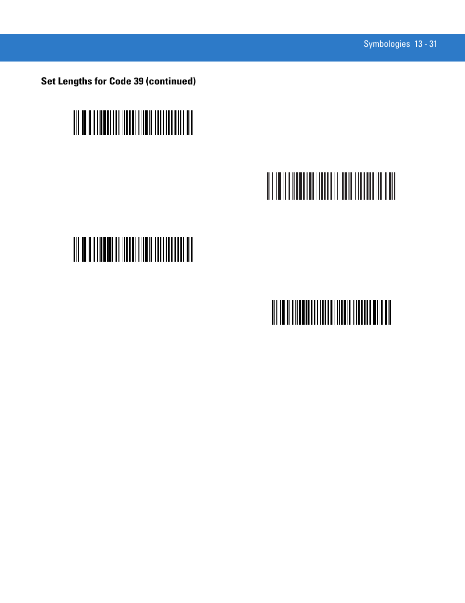 Set lengths for code 39 (continued) | Motorola DIGITAL DS6708 User Manual | Page 207 / 458