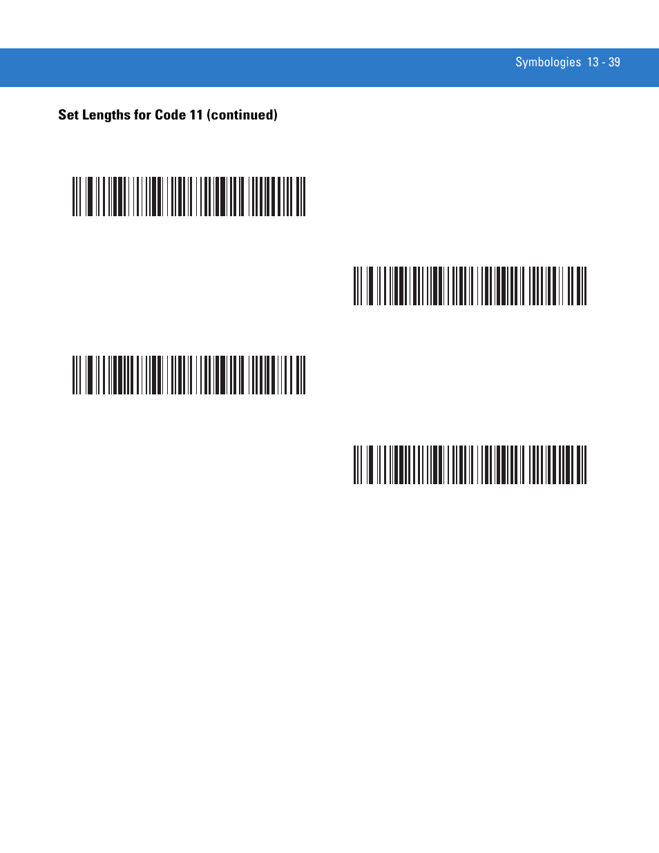 Set lengths for code 11 (continued) | Motorola DIGITAL DS6708 User Manual | Page 215 / 458