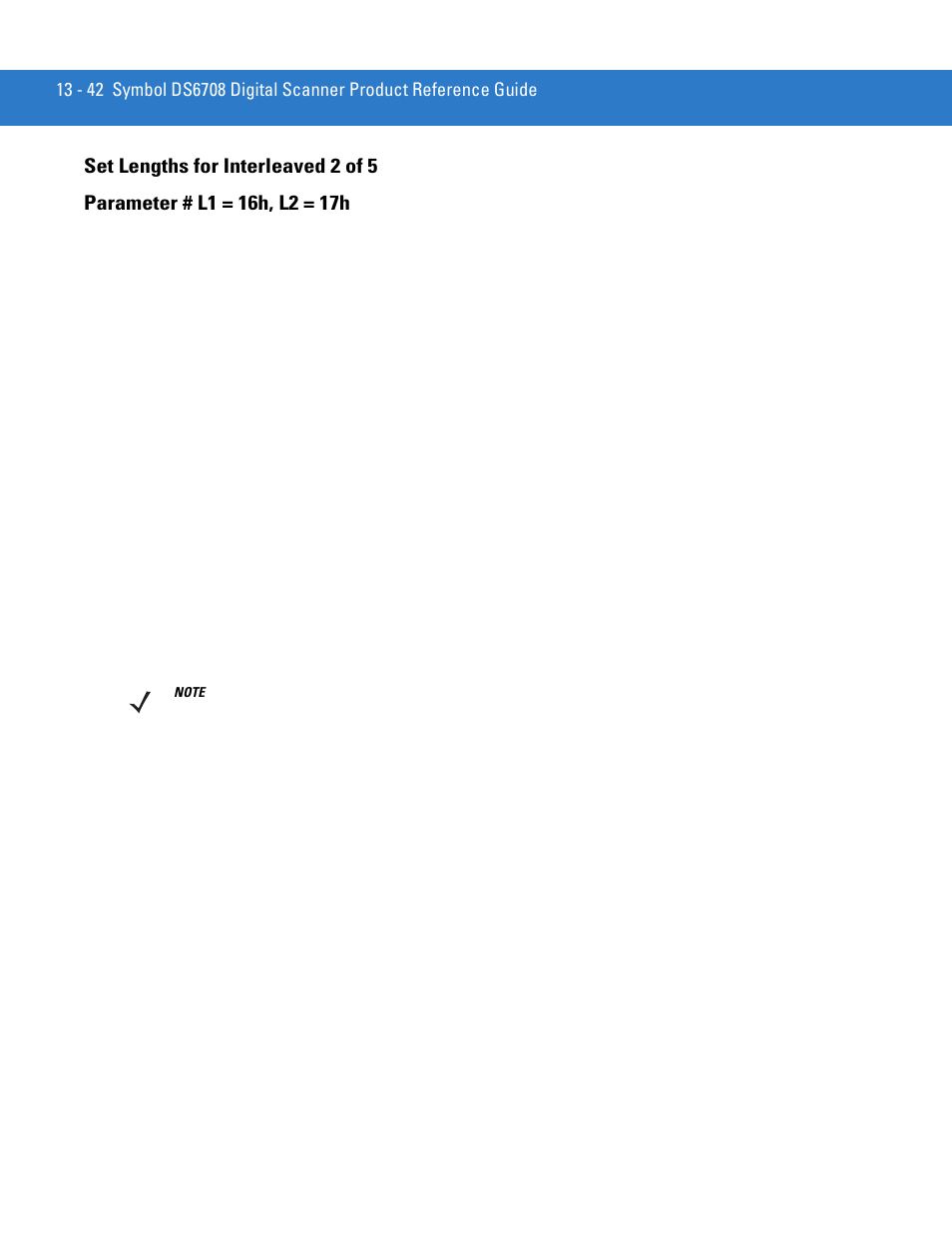 Set lengths for interleaved 2 of 5, Set lengths for interleaved 2 of 5 -42 | Motorola DIGITAL DS6708 User Manual | Page 218 / 458