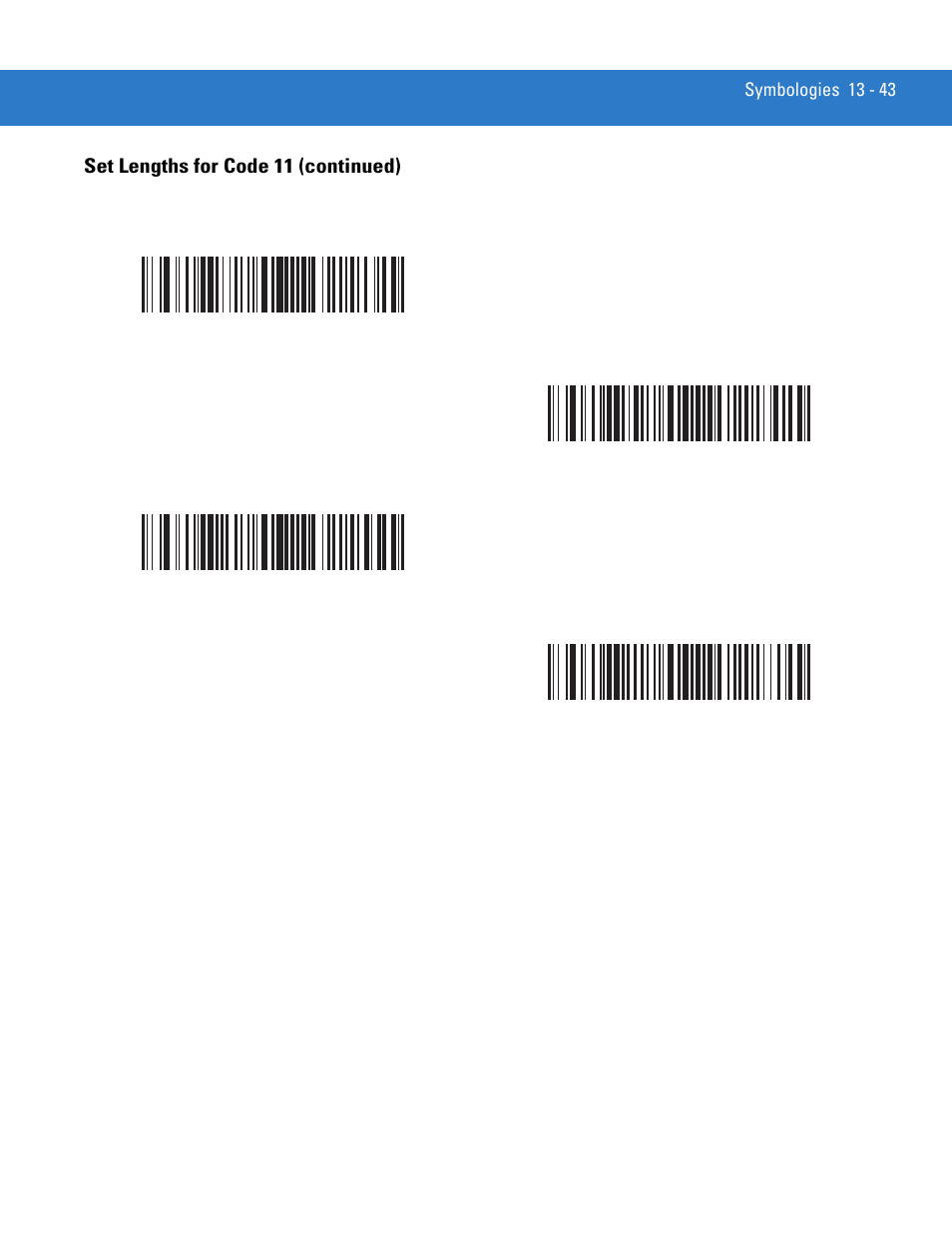 Set lengths for code 11 (continued) | Motorola DIGITAL DS6708 User Manual | Page 219 / 458