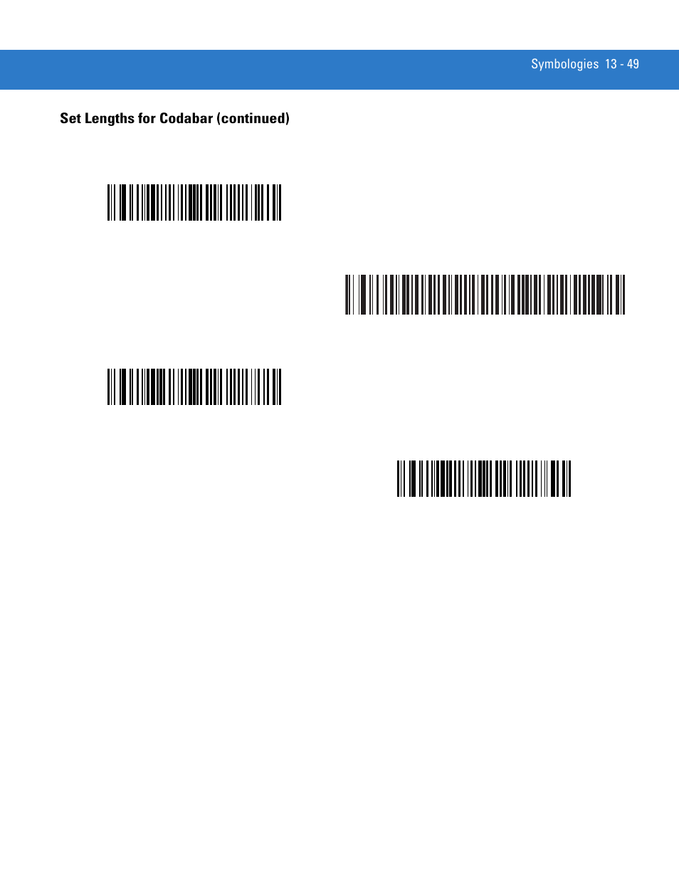 Set lengths for codabar (continued) | Motorola DIGITAL DS6708 User Manual | Page 225 / 458