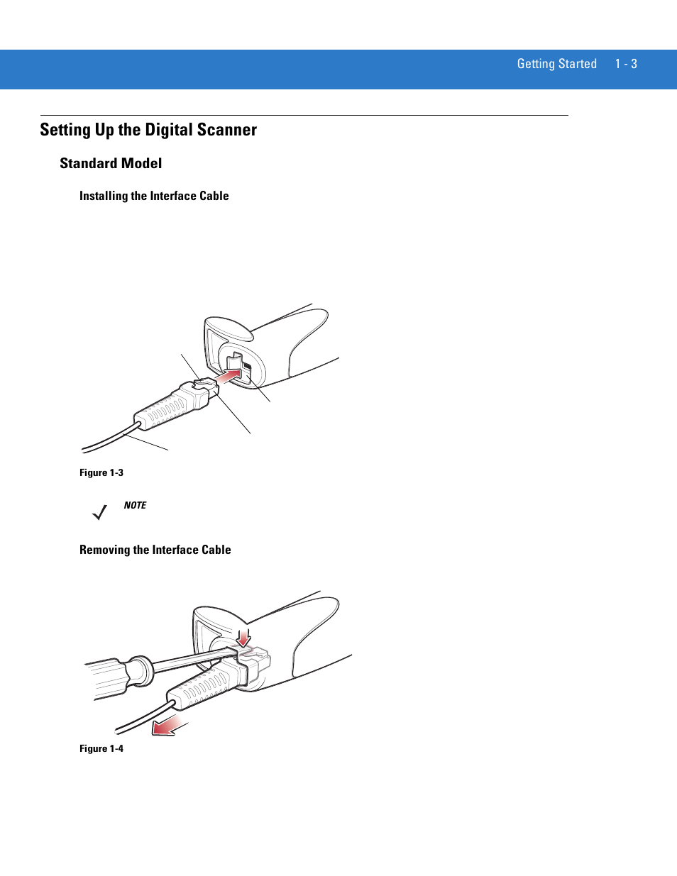 Setting up the digital scanner, Standard model, Setting up the digital scanner -3 | Standard model -3 | Motorola DIGITAL DS6708 User Manual | Page 23 / 458