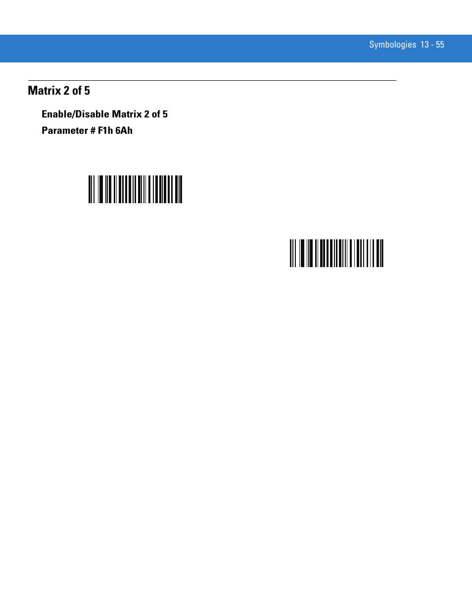 Matrix 2 of 5, Enable/disable matrix 2 of 5, Matrix 2 of 5 -55 | Enable/disable matrix 2 of 5 -55 | Motorola DIGITAL DS6708 User Manual | Page 231 / 458