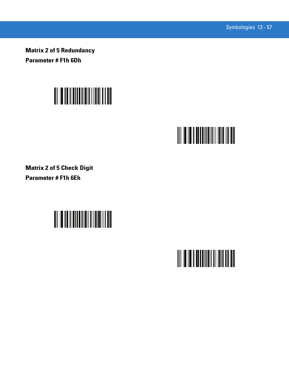 Matrix 2 of 5 redundancy, Matrix 2 of 5 check digit | Motorola DIGITAL DS6708 User Manual | Page 233 / 458