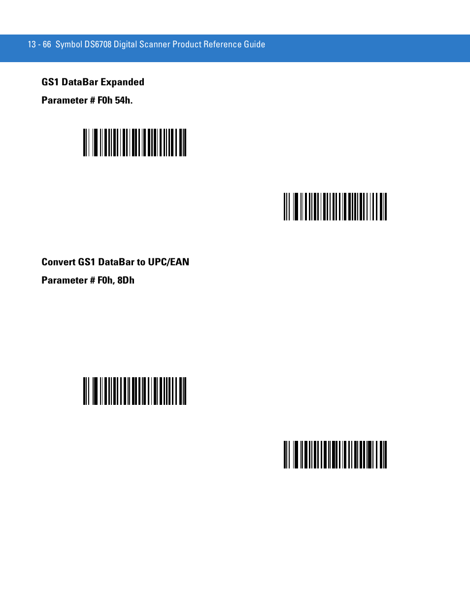 Gs1 databar expanded, Convert gs1 databar to upc/ean | Motorola DIGITAL DS6708 User Manual | Page 242 / 458