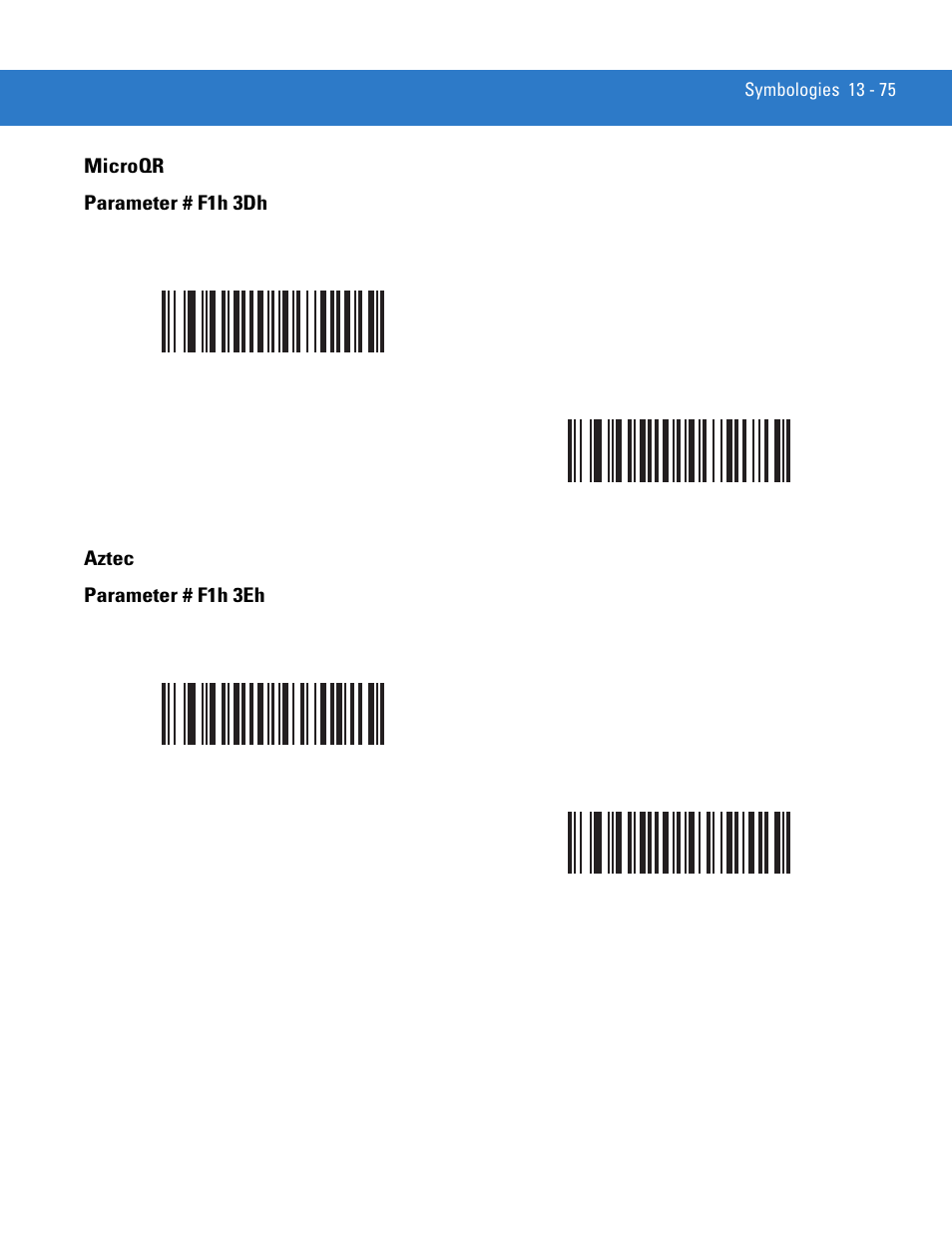 Microqr, Aztec, Microqr -75 aztec -75 | Motorola DIGITAL DS6708 User Manual | Page 251 / 458