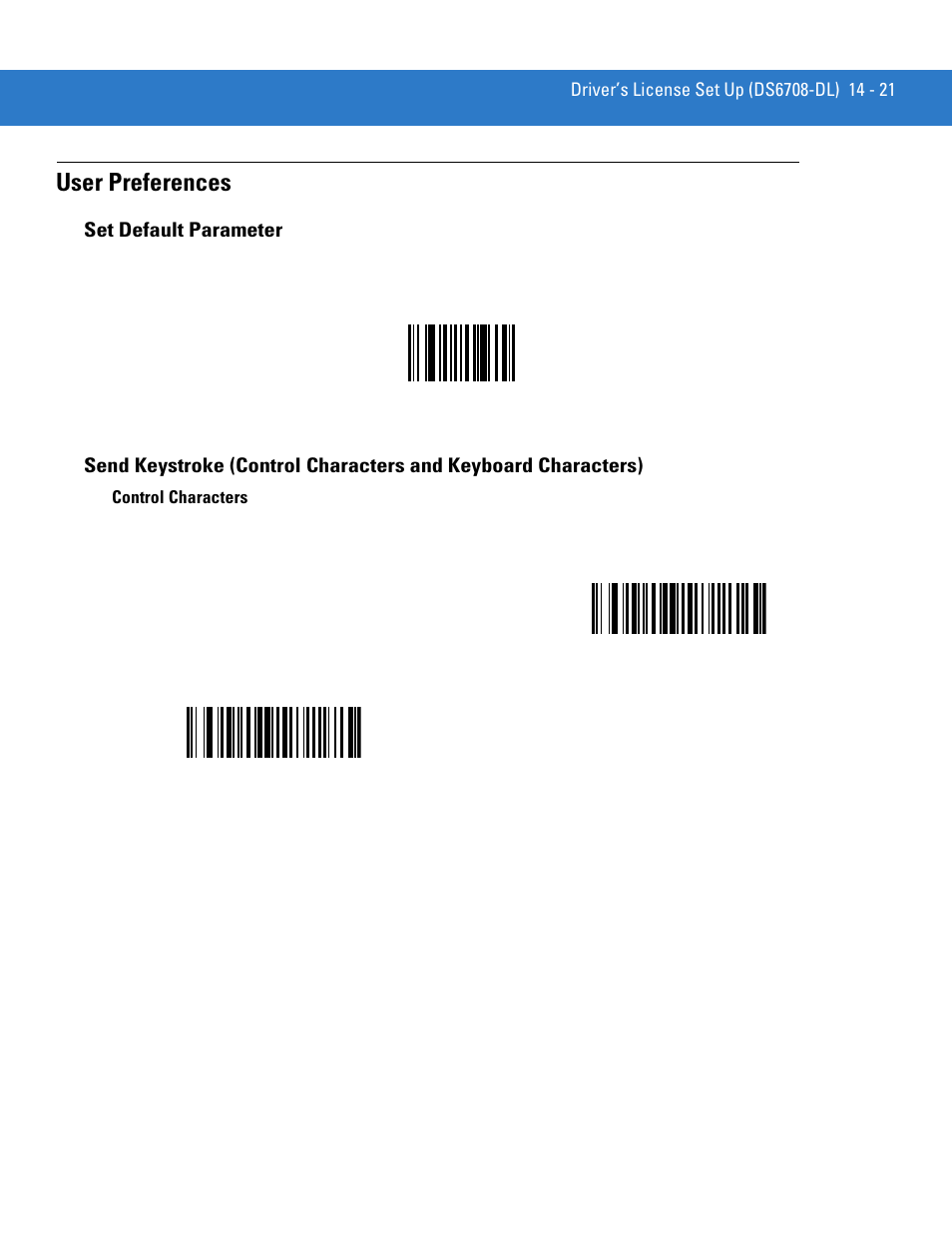 User preferences, Set default parameter, User preferences -21 | Motorola DIGITAL DS6708 User Manual | Page 279 / 458