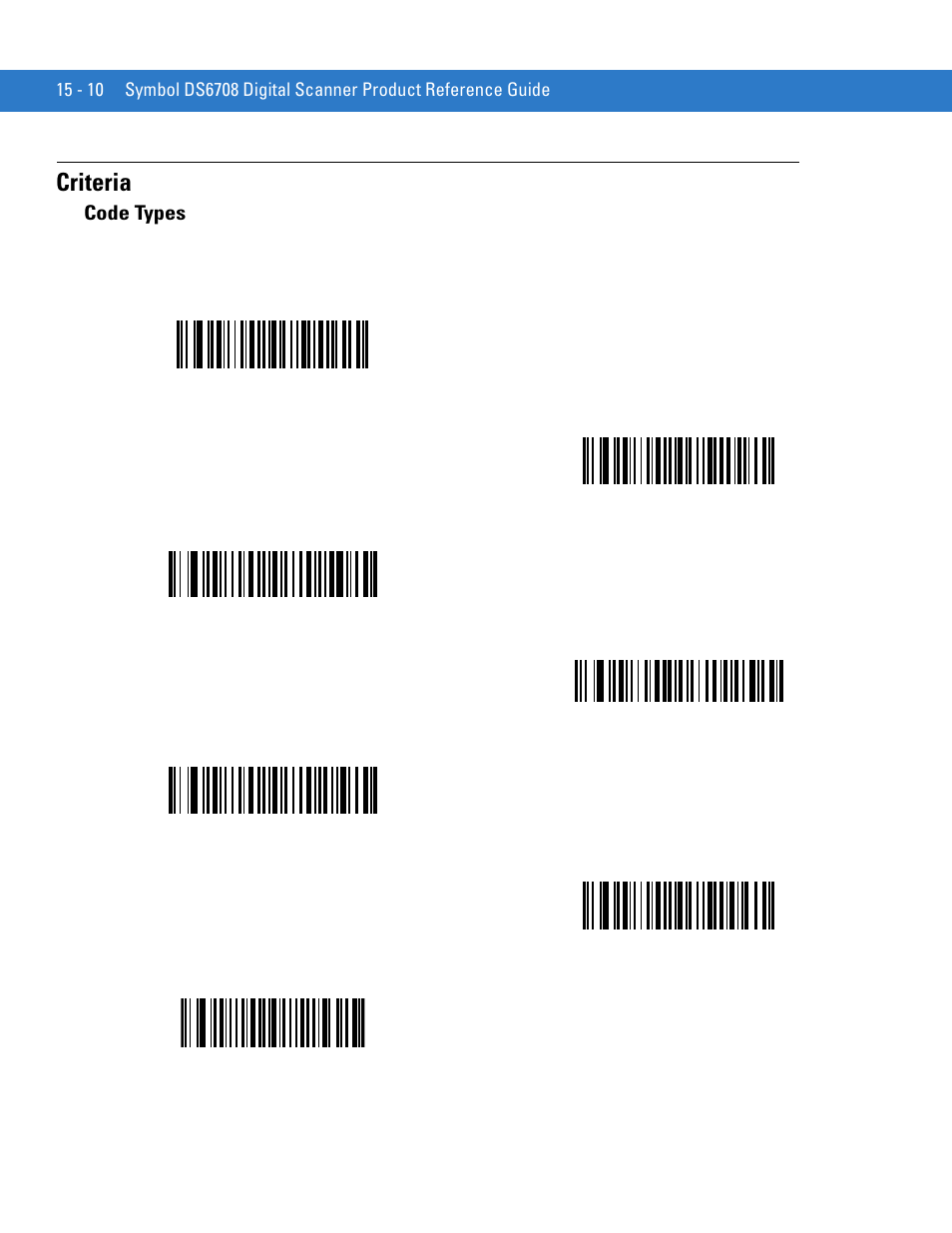 Criteria, Code types, Criteria -10 | Code types -10 | Motorola DIGITAL DS6708 User Manual | Page 308 / 458