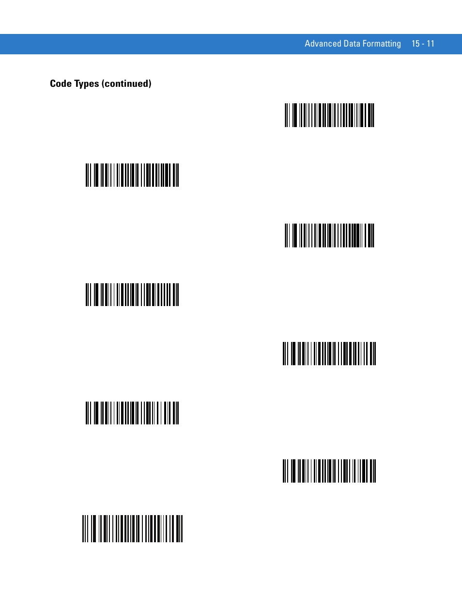 Code types (continued) | Motorola DIGITAL DS6708 User Manual | Page 309 / 458