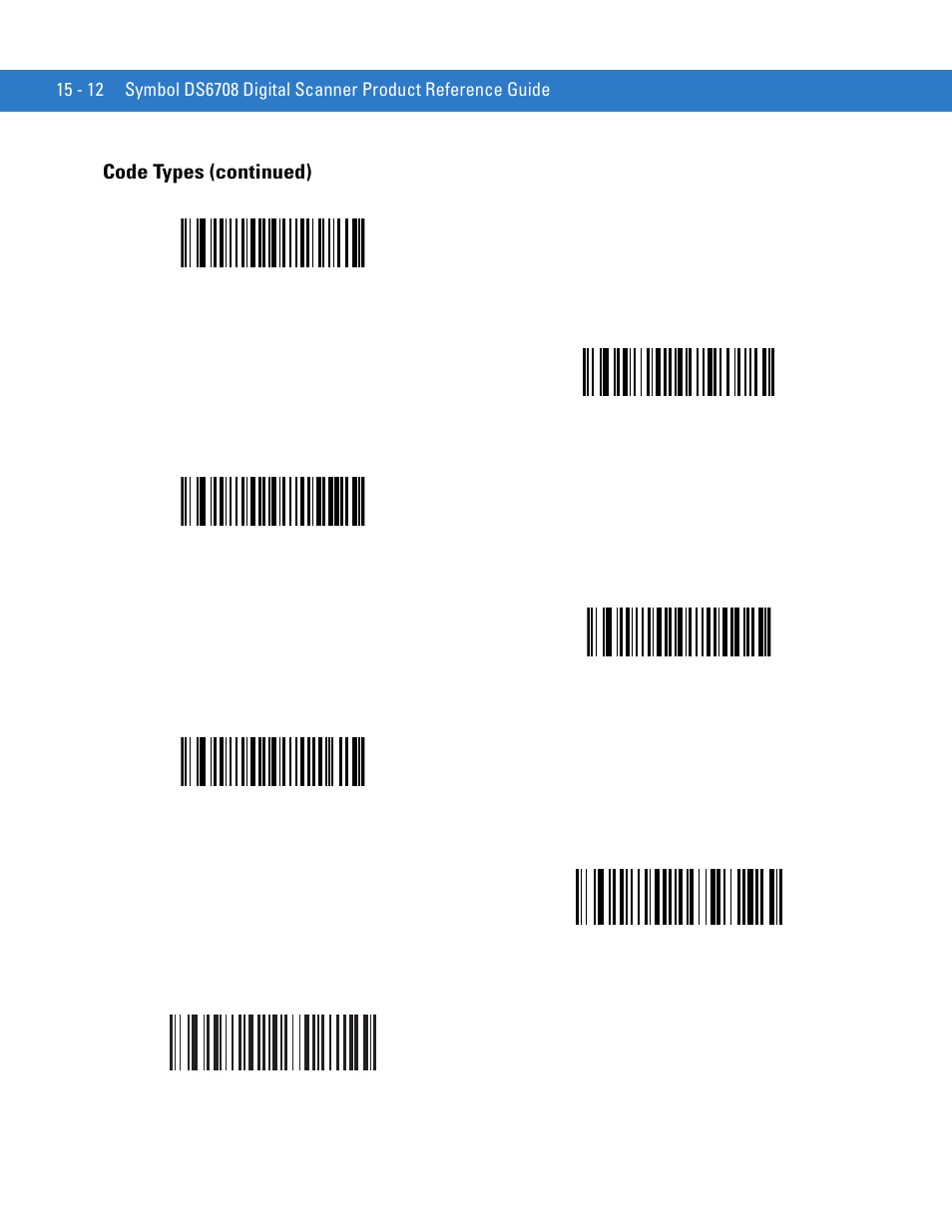 Code types (continued) | Motorola DIGITAL DS6708 User Manual | Page 310 / 458