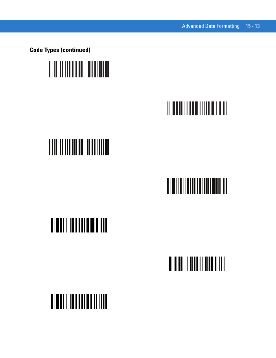 Code types (continued) | Motorola DIGITAL DS6708 User Manual | Page 311 / 458