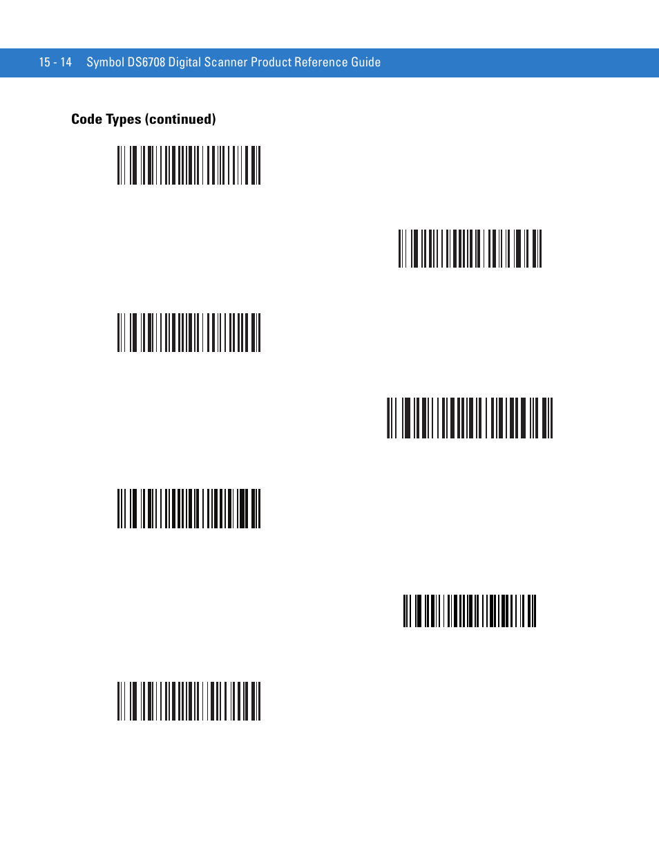 Code types (continued) | Motorola DIGITAL DS6708 User Manual | Page 312 / 458