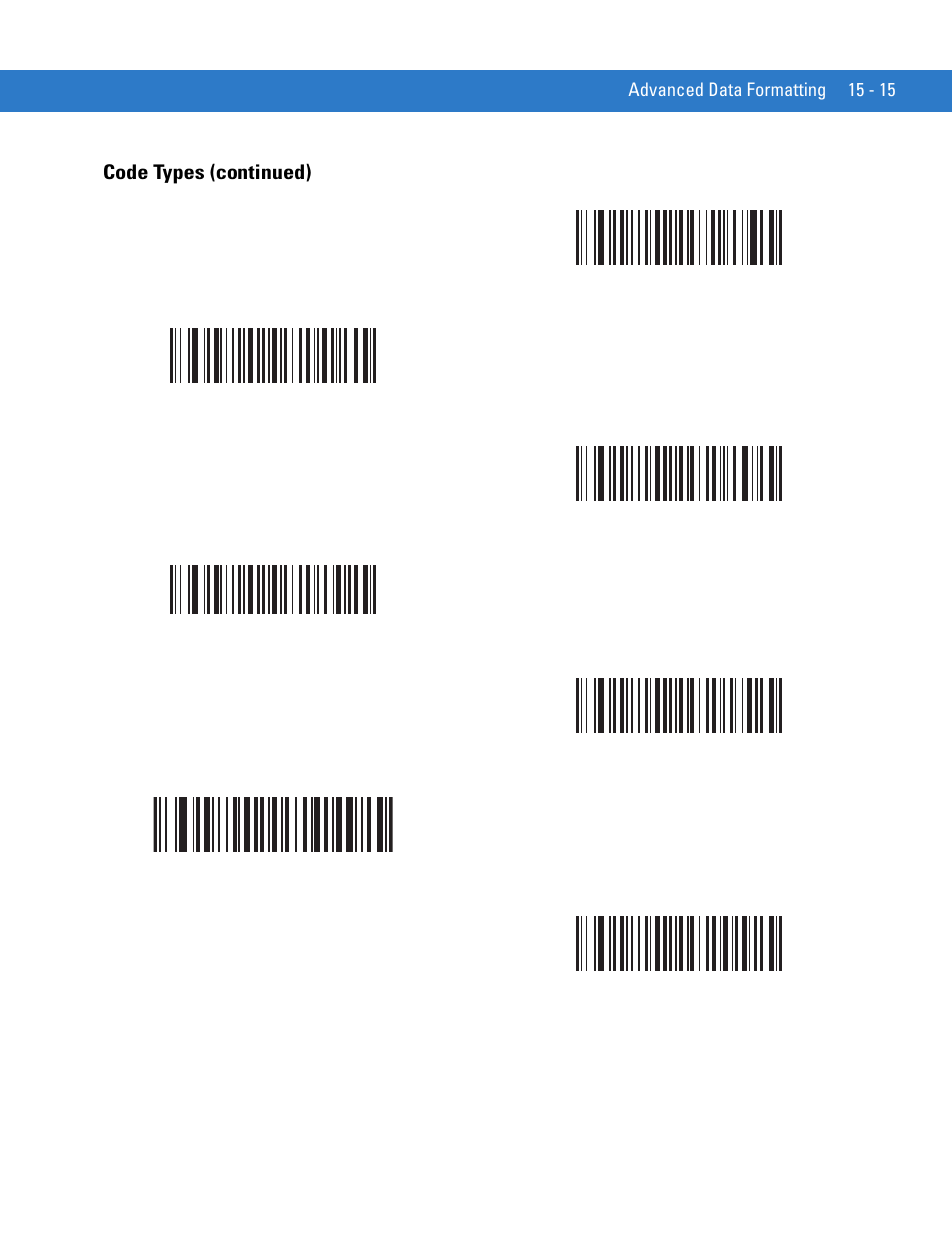 Code types (continued) | Motorola DIGITAL DS6708 User Manual | Page 313 / 458