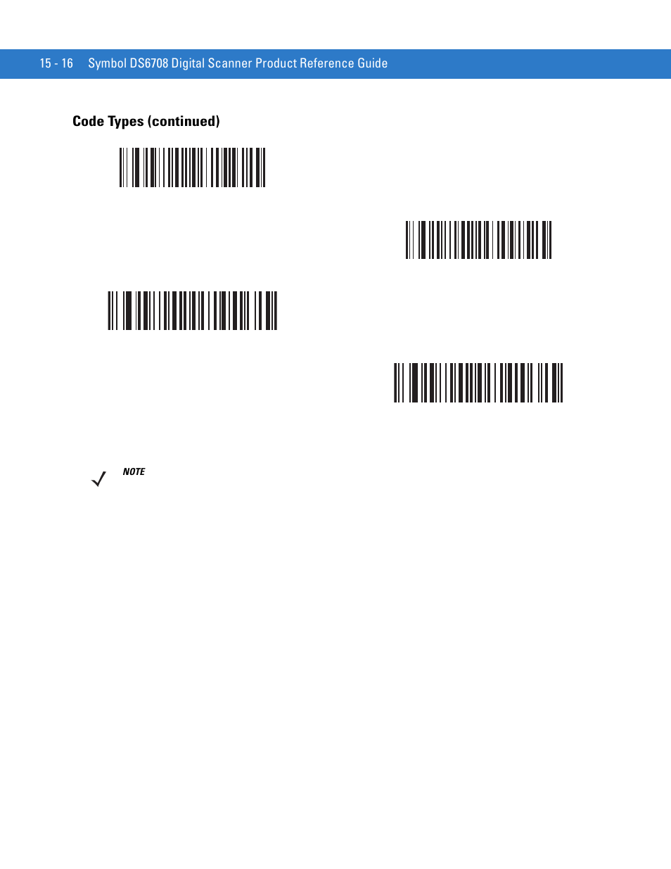 Code types (continued) | Motorola DIGITAL DS6708 User Manual | Page 314 / 458