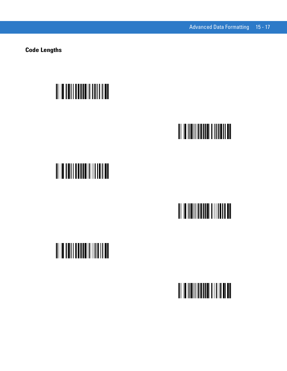 Code lengths, Code lengths -17, 1 character | 6 characters | Motorola DIGITAL DS6708 User Manual | Page 315 / 458