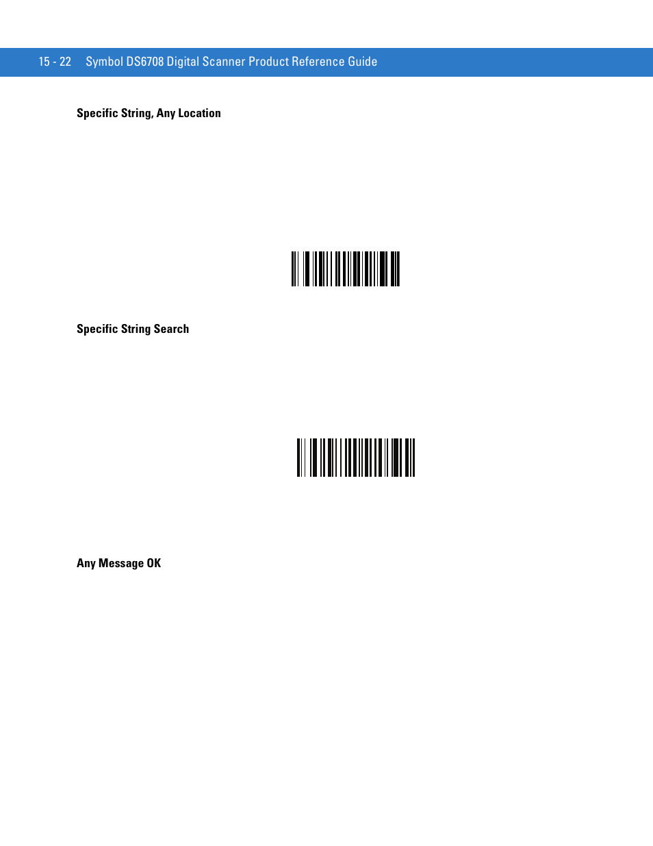 Specific string, any location, Specific string search, Any message ok | Motorola DIGITAL DS6708 User Manual | Page 320 / 458