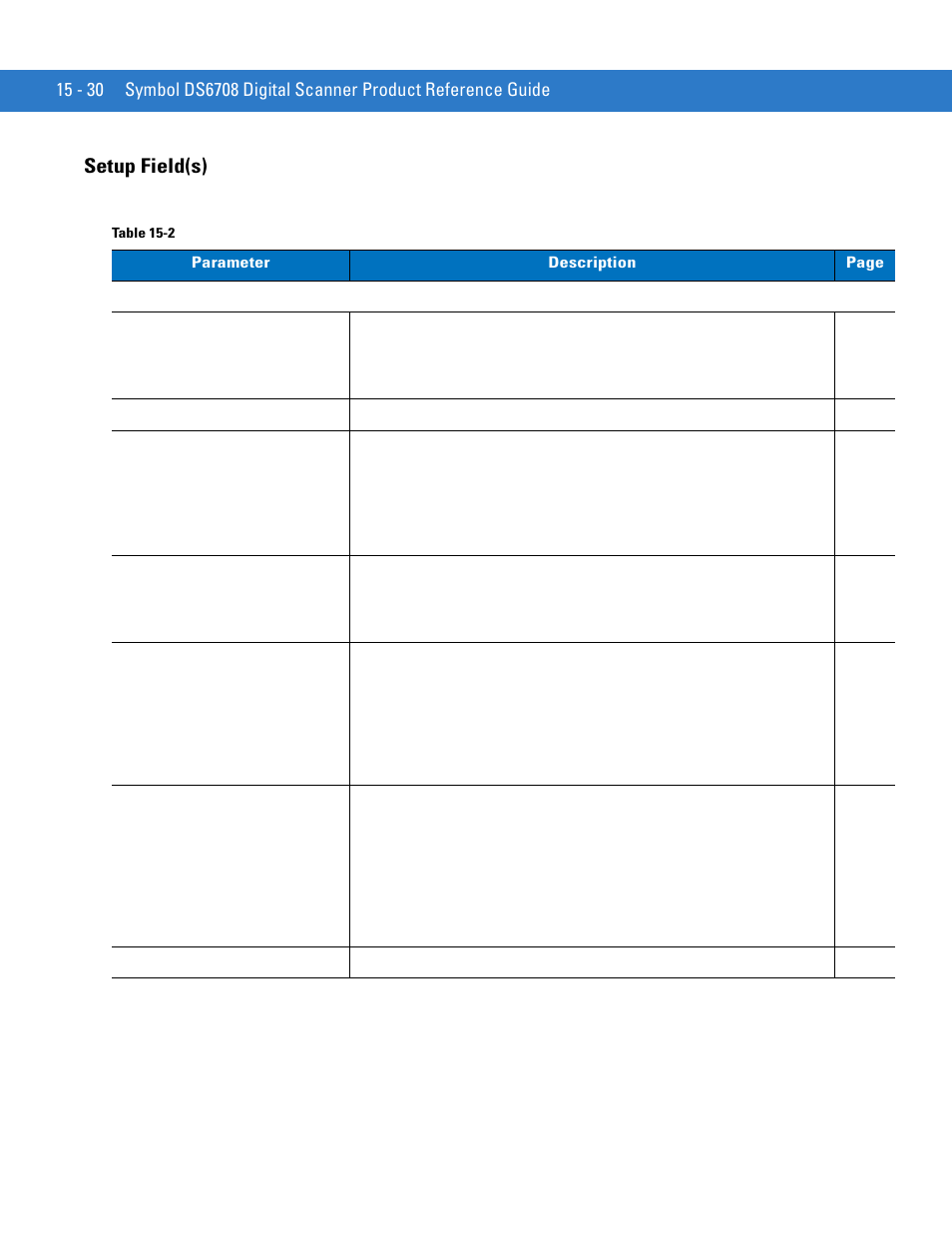 Setup field(s), Setup field(s) -30 | Motorola DIGITAL DS6708 User Manual | Page 328 / 458