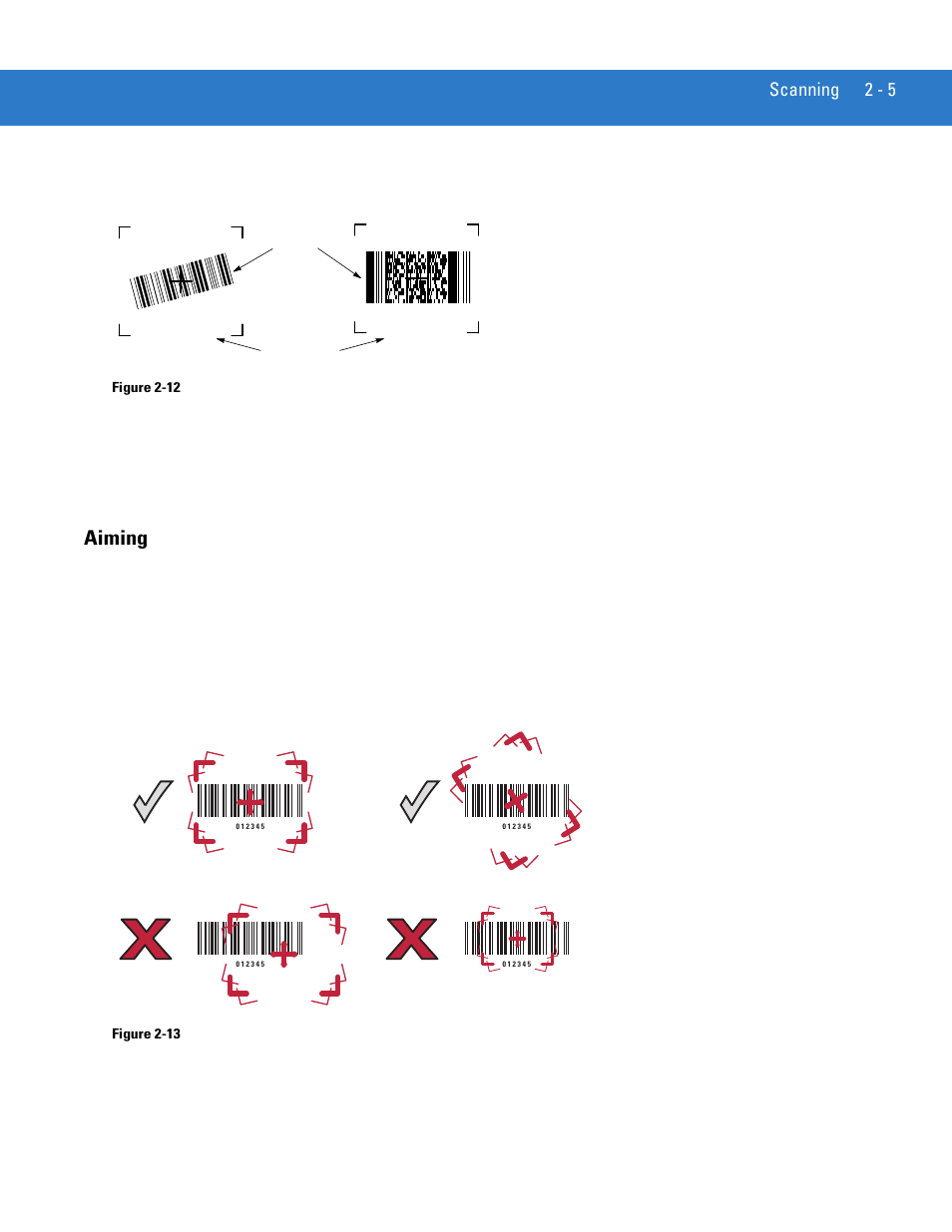 Aiming, Aiming -5, Scanning 2 - 5 | Motorola DIGITAL DS6708 User Manual | Page 33 / 458