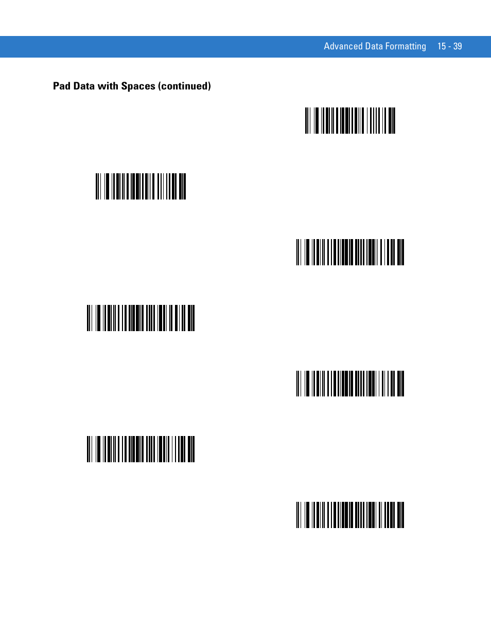 Pad data with spaces (continued) | Motorola DIGITAL DS6708 User Manual | Page 337 / 458