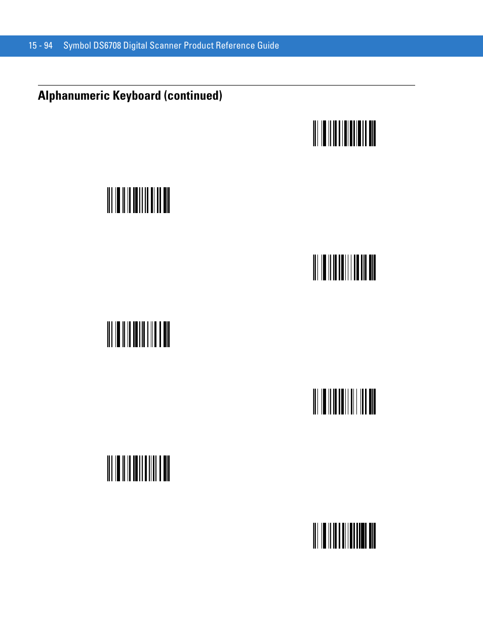 Alphanumeric keyboard (continued) | Motorola DIGITAL DS6708 User Manual | Page 392 / 458