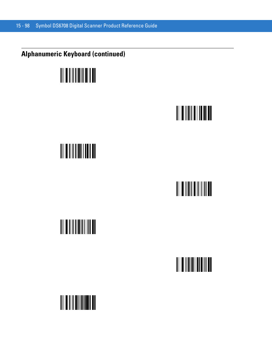 Alphanumeric keyboard (continued) | Motorola DIGITAL DS6708 User Manual | Page 396 / 458