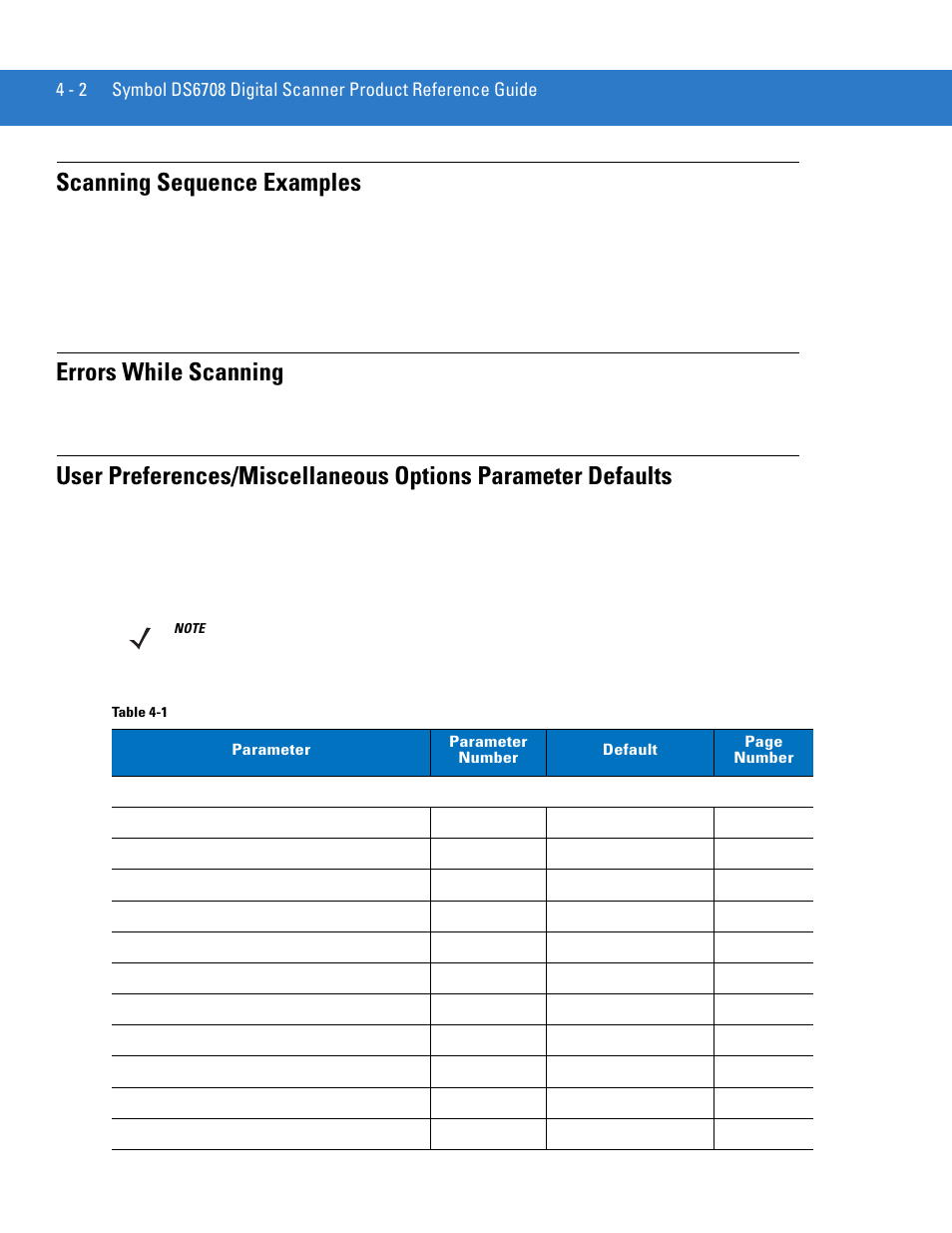 Scanning sequence examples, Errors while scanning | Motorola DIGITAL DS6708 User Manual | Page 48 / 458