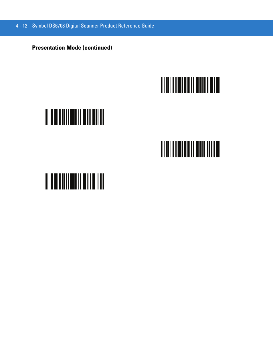 Presentation mode (continued) | Motorola DIGITAL DS6708 User Manual | Page 58 / 458