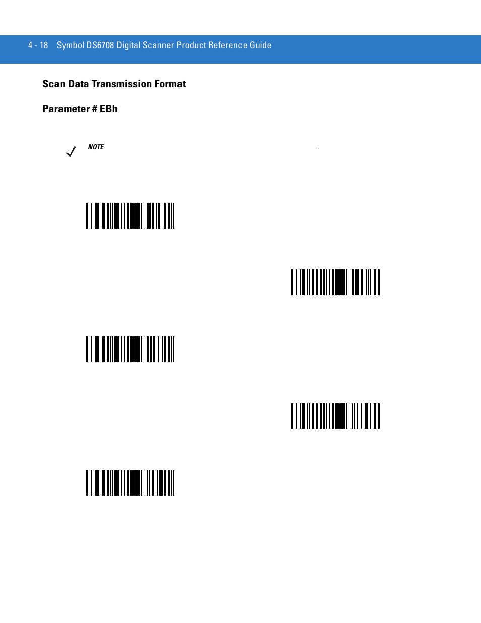 Scan data transmission format, Scan data transmission format -18, Scan data transmission format parameter # ebh | Motorola DIGITAL DS6708 User Manual | Page 64 / 458