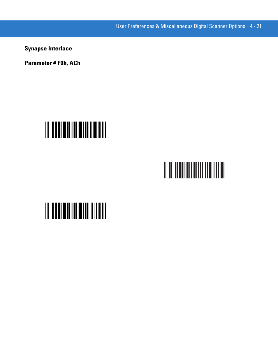 Synapse interface, Synapse interface -21, Synapse interface parameter # f0h, ach | Motorola DIGITAL DS6708 User Manual | Page 67 / 458