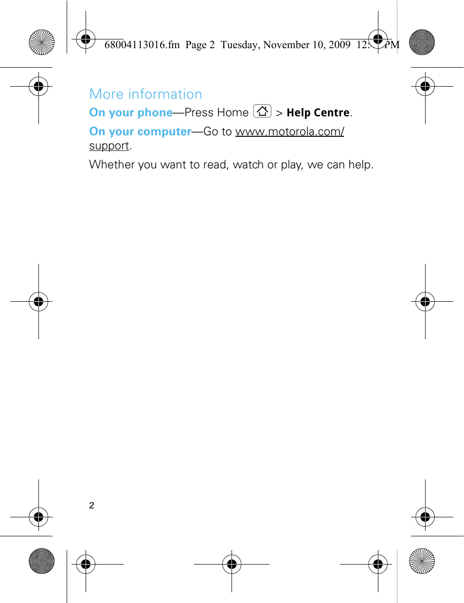 More information | Motorola 68004113016 User Manual | Page 4 / 68