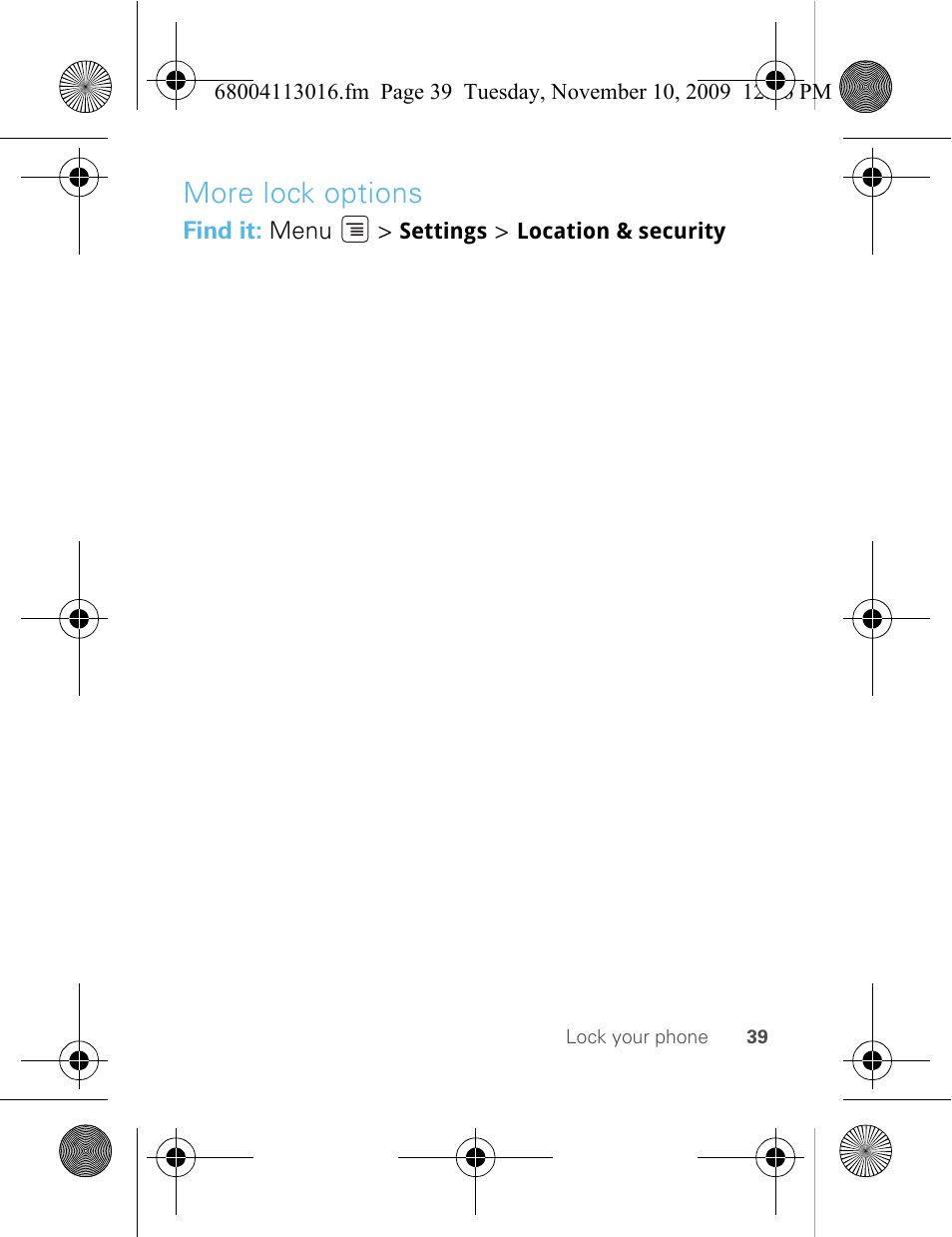 More lock options | Motorola 68004113016 User Manual | Page 41 / 68